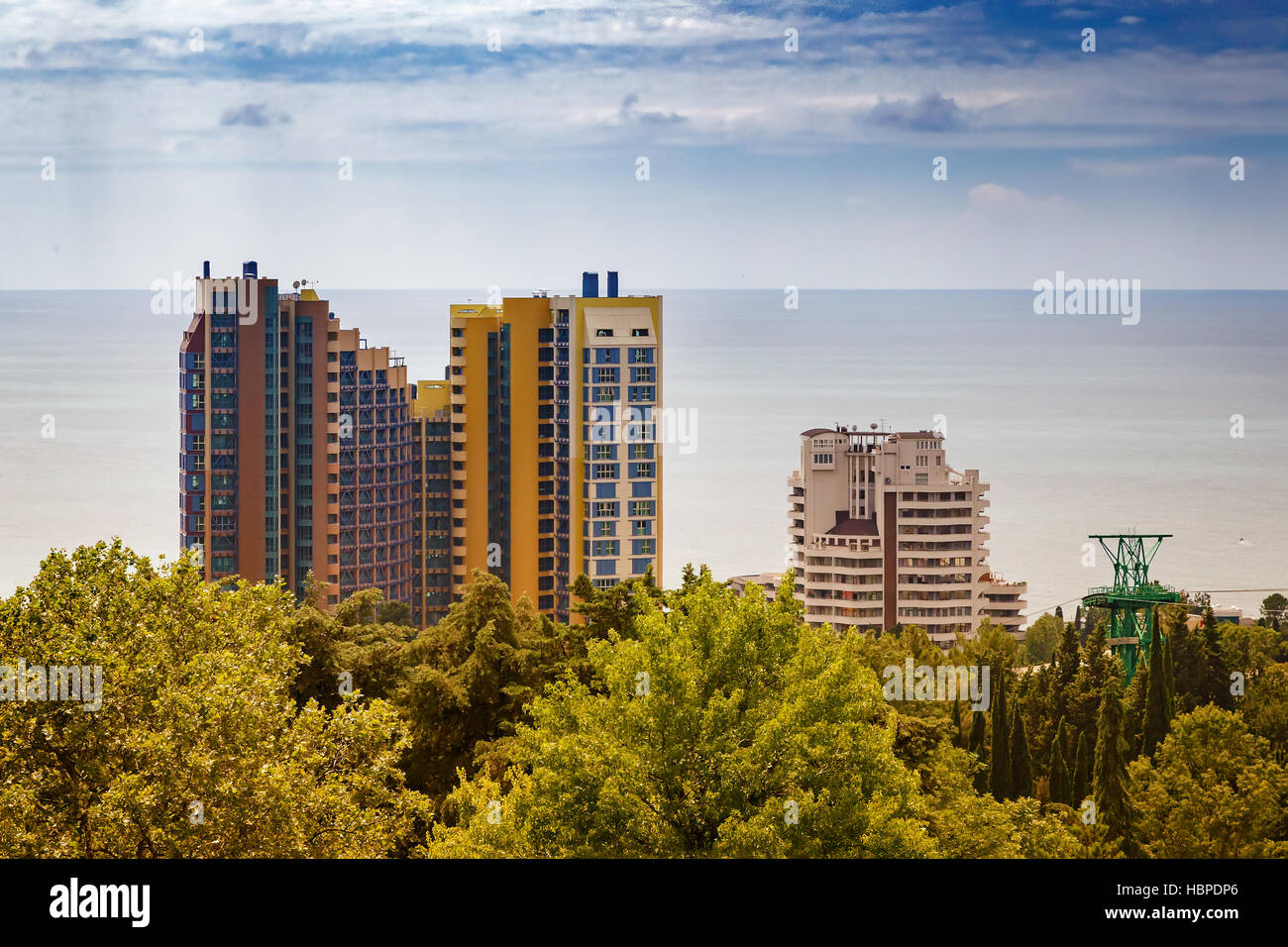 Panoramische Ansicht der Stadt Sotschi. Stockfoto