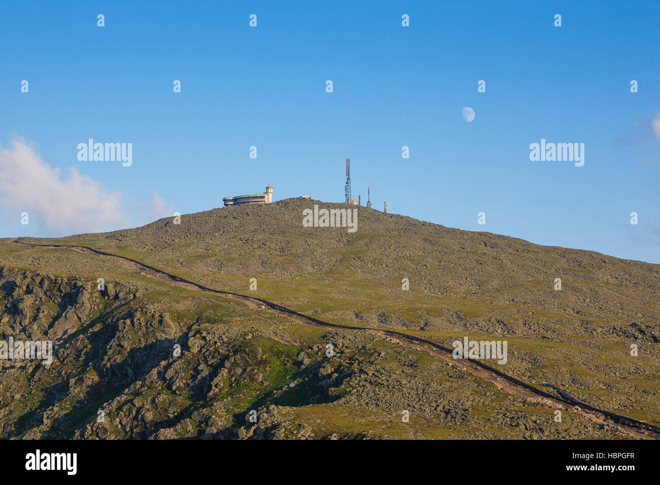 Mount Washington von Mount Clay in Thompson und Meserve den Kauf (New Hampshire). Der Appalachian Trail führt über den Gipfel des Mount Washington. Stockfoto