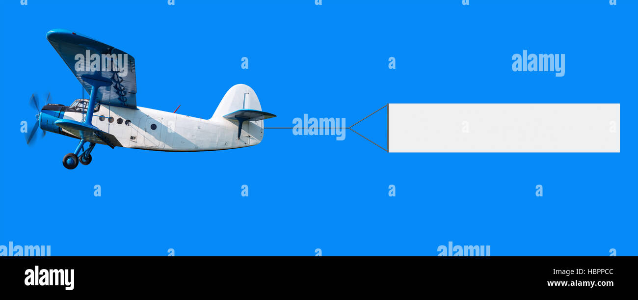 Flugzeug Mit Banner Stockfotografie Alamy