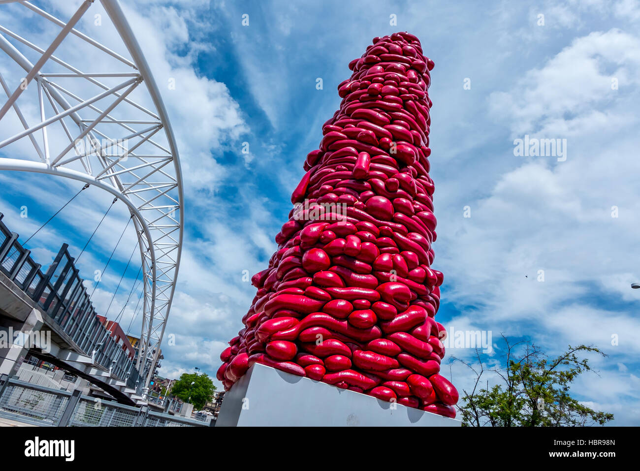 Moderne Skulptur in der Innenstadt von Denver in Colorado Stockfoto