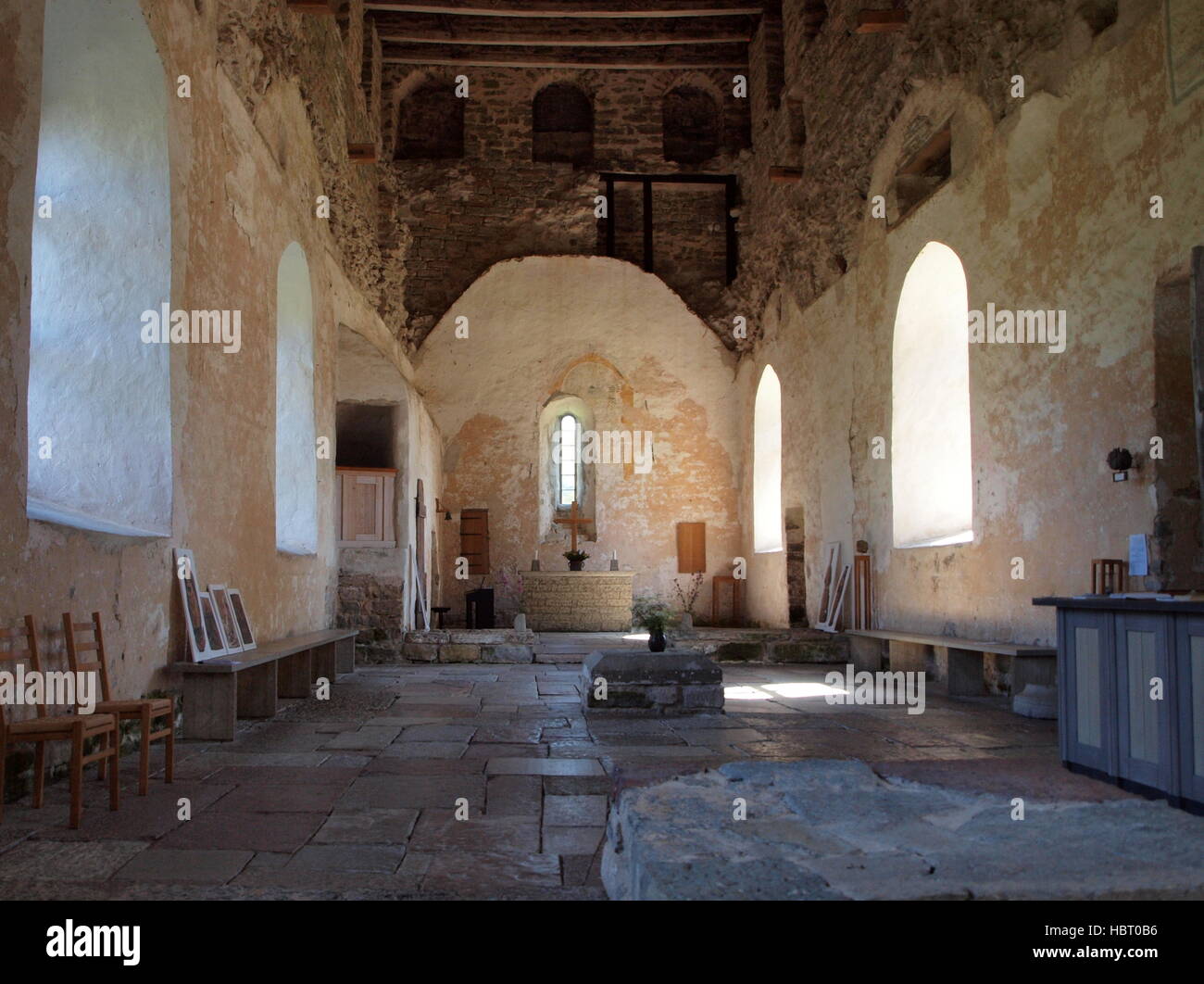 Källa, verfallene Kirche - Öland Stockfoto