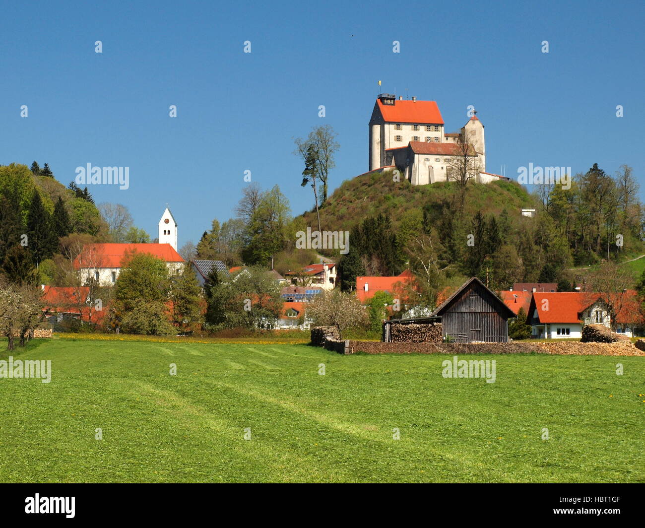 Waldburg - Dorf und Schloss Stockfoto