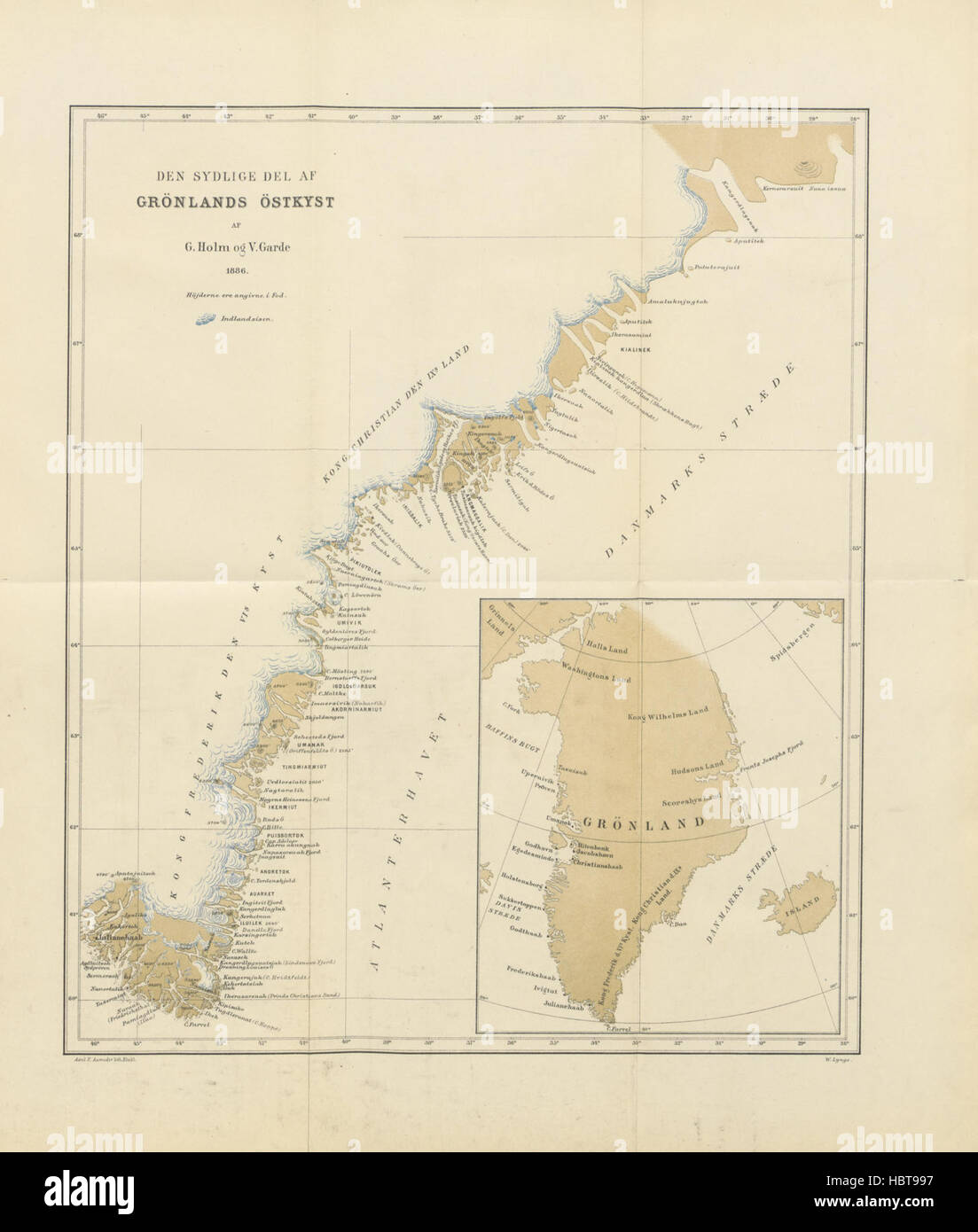 Bild entnommen Seite 413 von "Den Danske Konebaads-Expedition bis Grønlands Østkyst. Populært Beskreven af G. Holm Og V. Garde... Med Kort,... Og... Afbildninger "Bild entnommen Seite 413 von" Den Danske Konebaads-Expedition bis Stockfoto