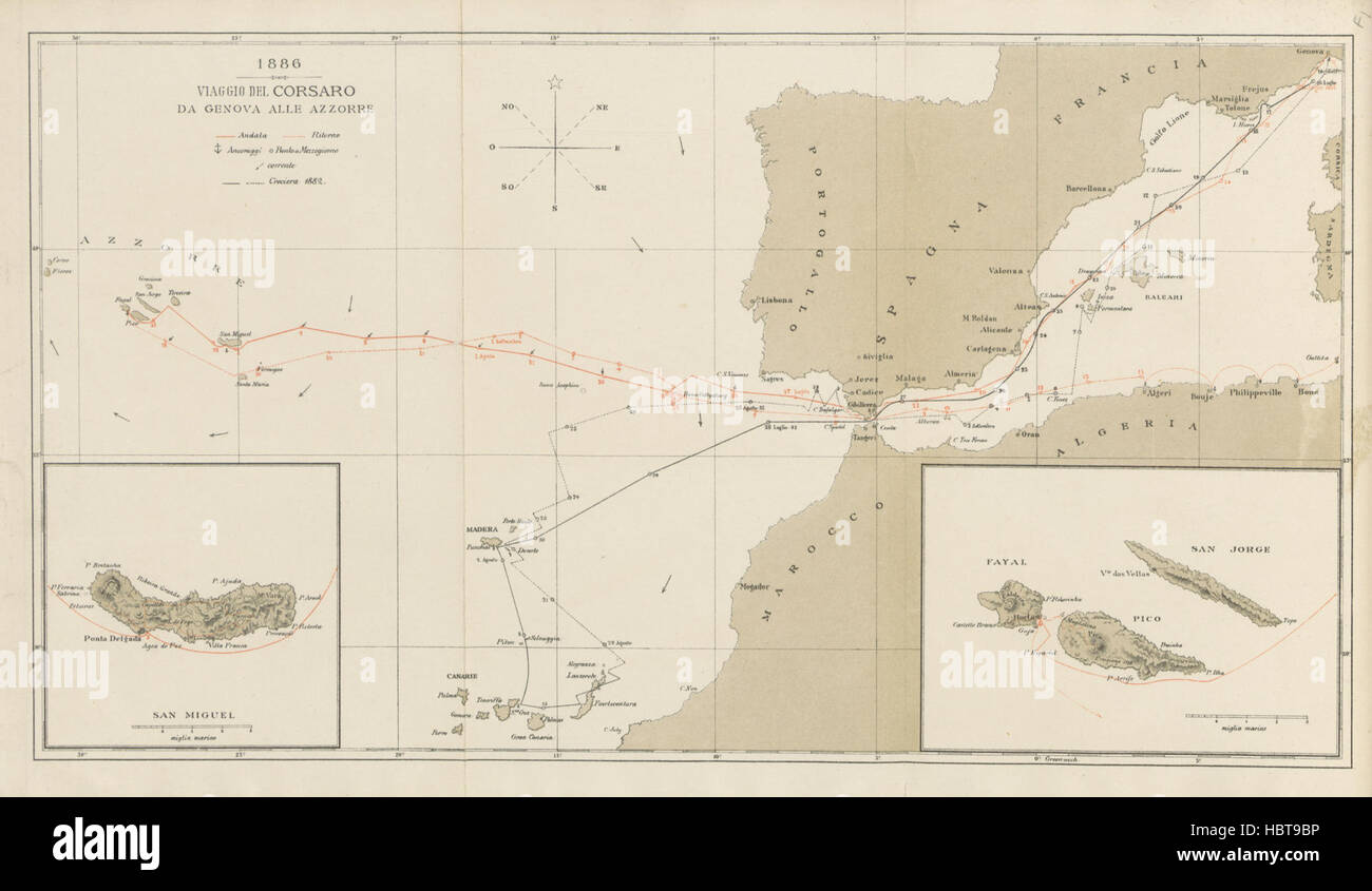 Bild von Seite 16 der "Crociera del Corsaro Alle Azzorre. [Mit Karten und Abbildungen.] " Bild von Seite 16 der "Crociera del Corsaro Alle Stockfoto