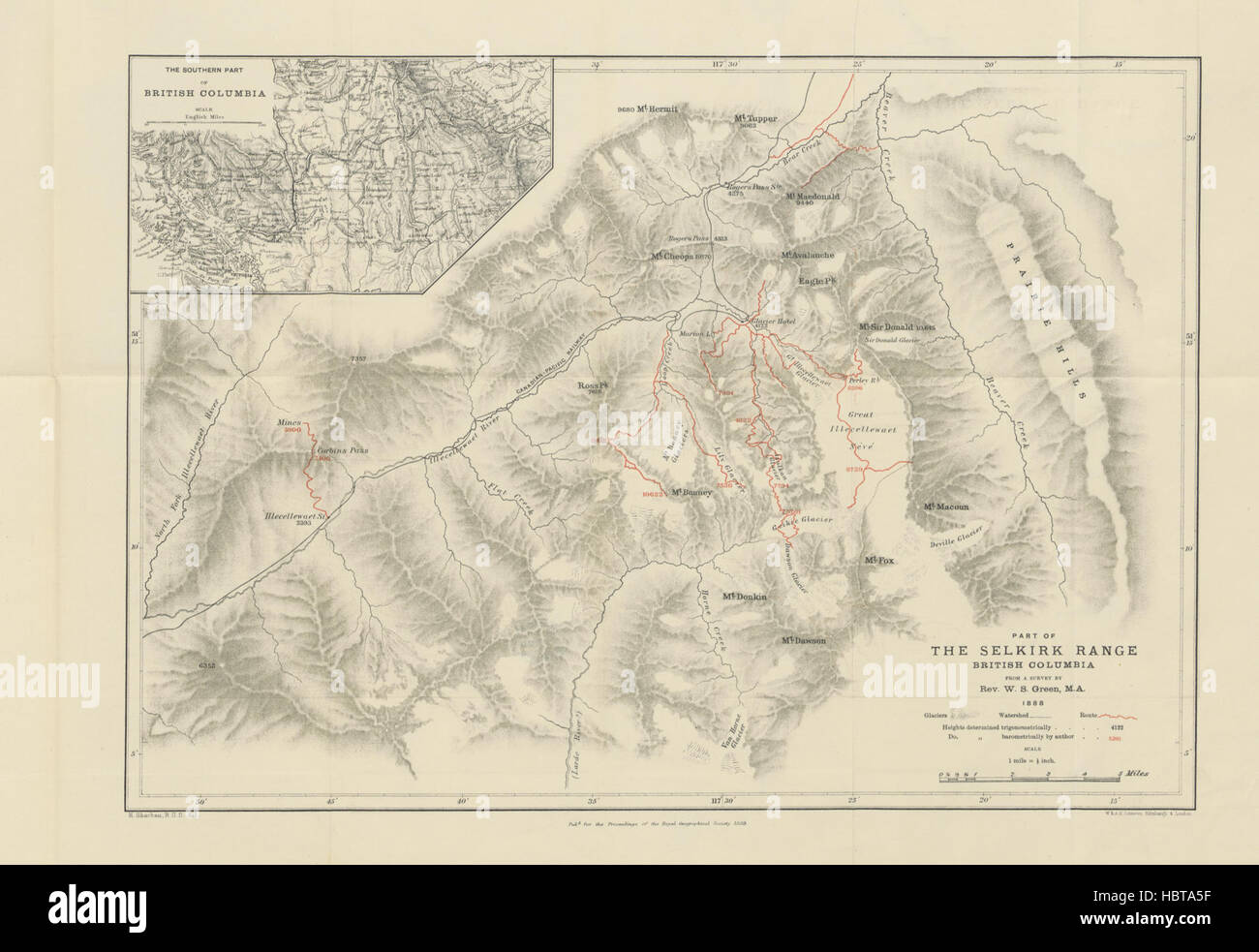 Bild von Seite 291 ' unter der Selkirk Gletscher: wird das Konto des ein... Umfrage in den Rocky Mountain-Regionen von British Columbia. [Mit Karte und Illustrationen.] " Bild von Seite 291 ' unter der Selkirk Gletscher Stockfoto