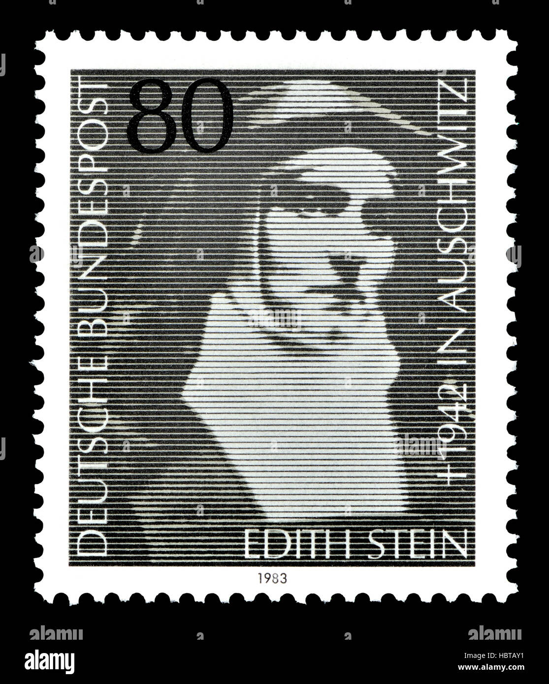 Deutsche Briefmarke (1983): Edith Stein / St. Teresa Benedicta vom Kreuz (Teresia Benedicta Vom Kreuz: 1891 –1942) deutschen jüdischen Philosophen, die Stockfoto