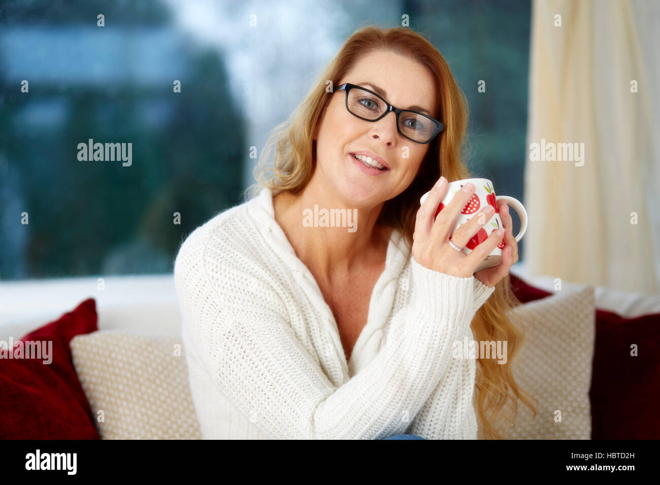 Porträt des entspannten Frau Stockfoto