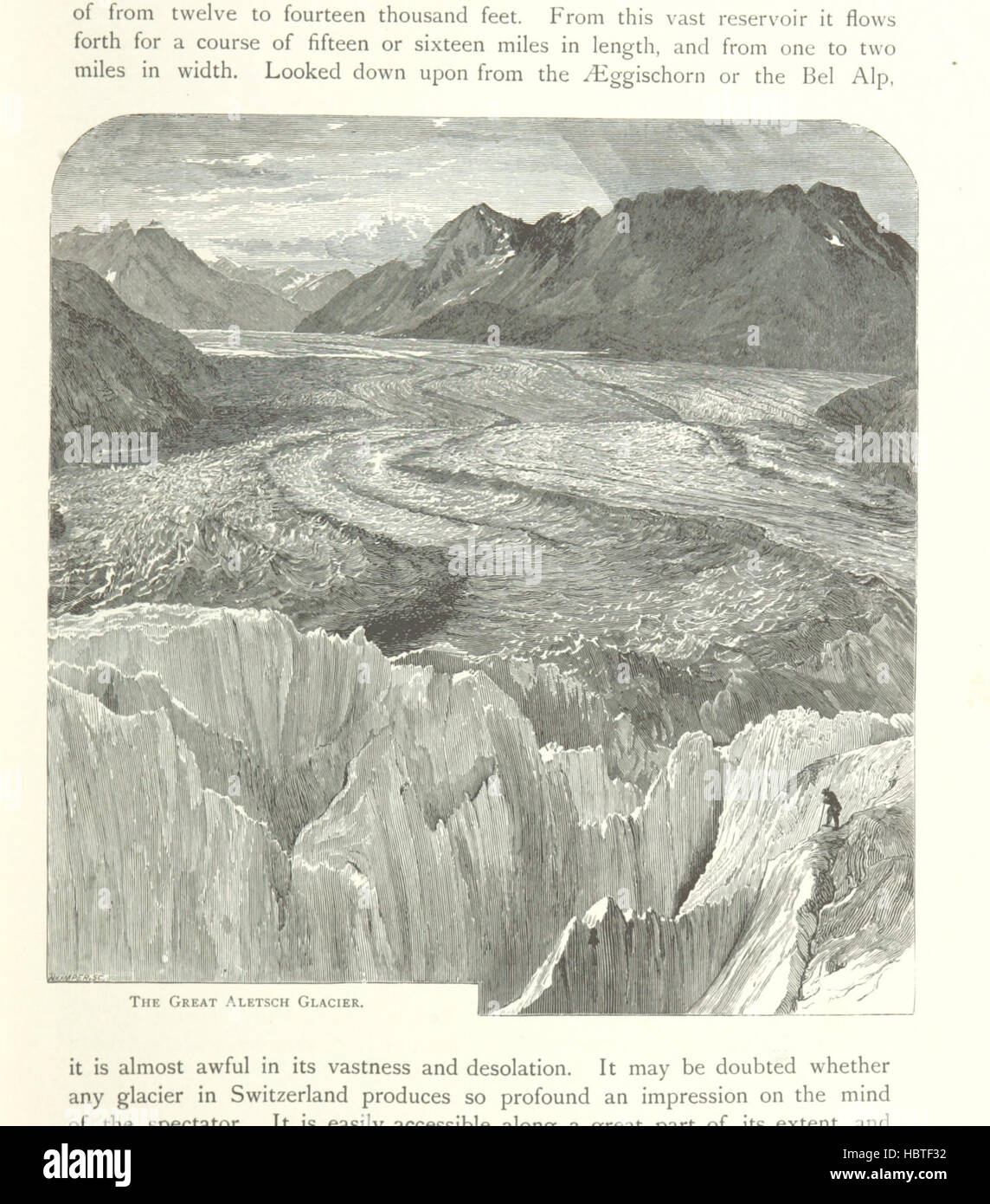 Schweizer Bilder mit Feder und Bleistift gezeichnet. Neue Auflage, überarbeitet und teilweise neu geschrieben. Mit mehreren zusätzlichen Illustrationen von Edward Whymper und eine Karte Bild entnommen Seite 117 der "Schweizer Bilder gezeichnet mit Stockfoto