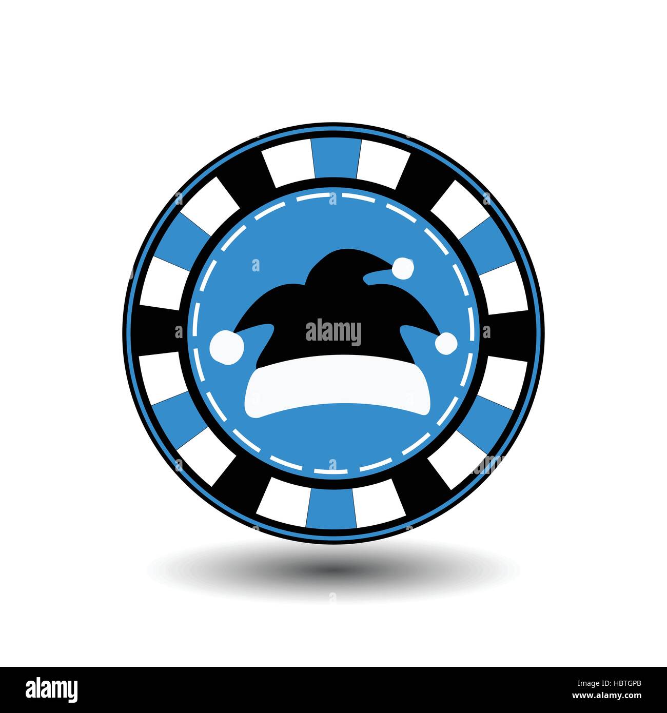 Pokerchip Weihnachten neues Jahr. Symbol-EPS 10-Vektor-Illustration auf einem weißen Hintergrund leicht zu trennen. Verwendung für Webseiten, Design, Dekoration, printin Stock Vektor