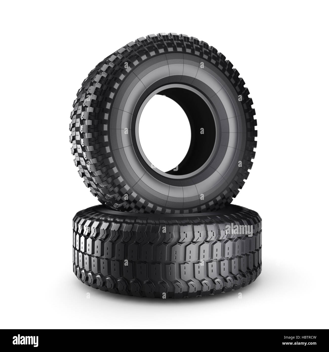 3D-Rendering LKW-Reifen Stockfoto