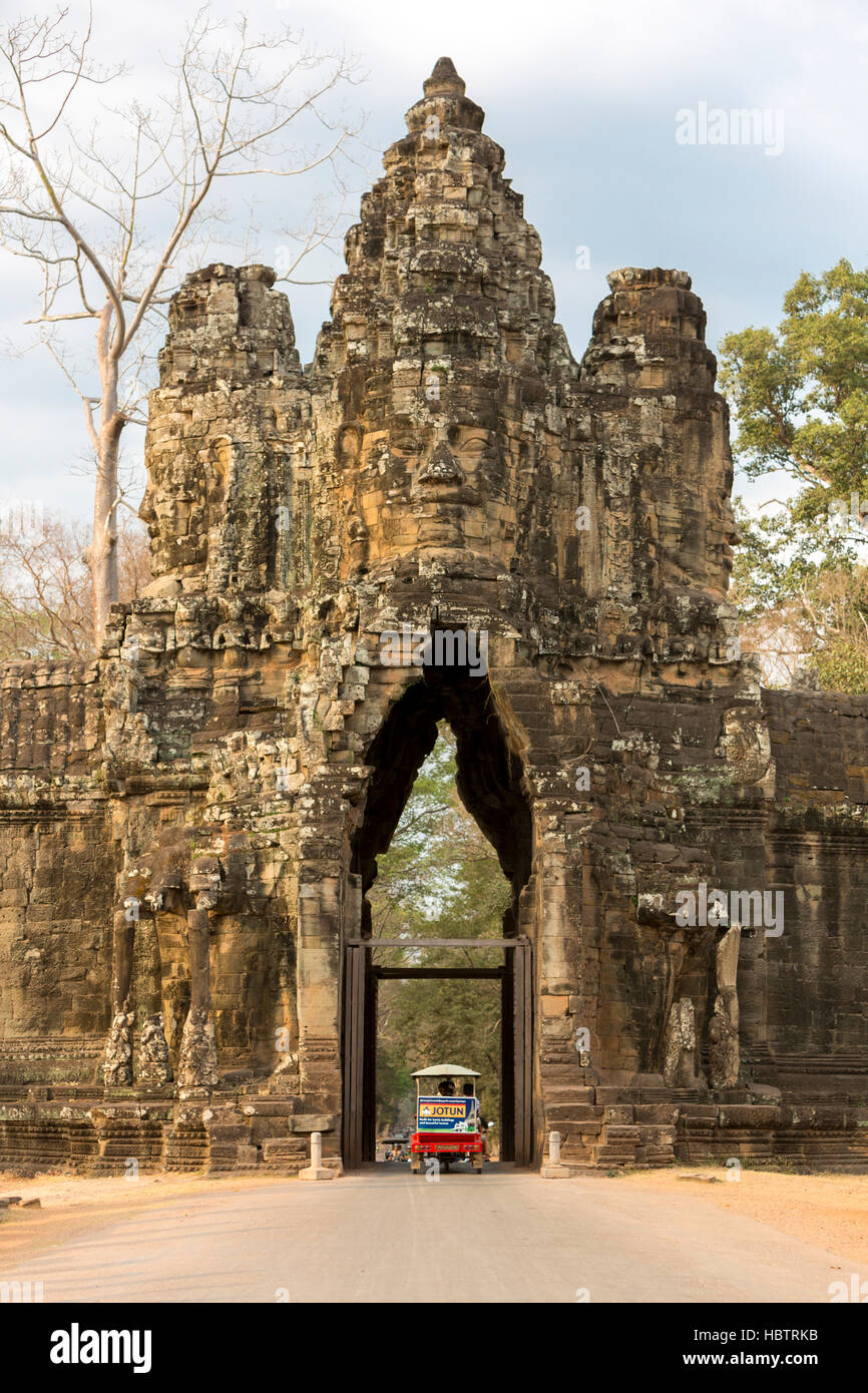 Steintor von Angkor Thom in Kambodscha Stockfoto