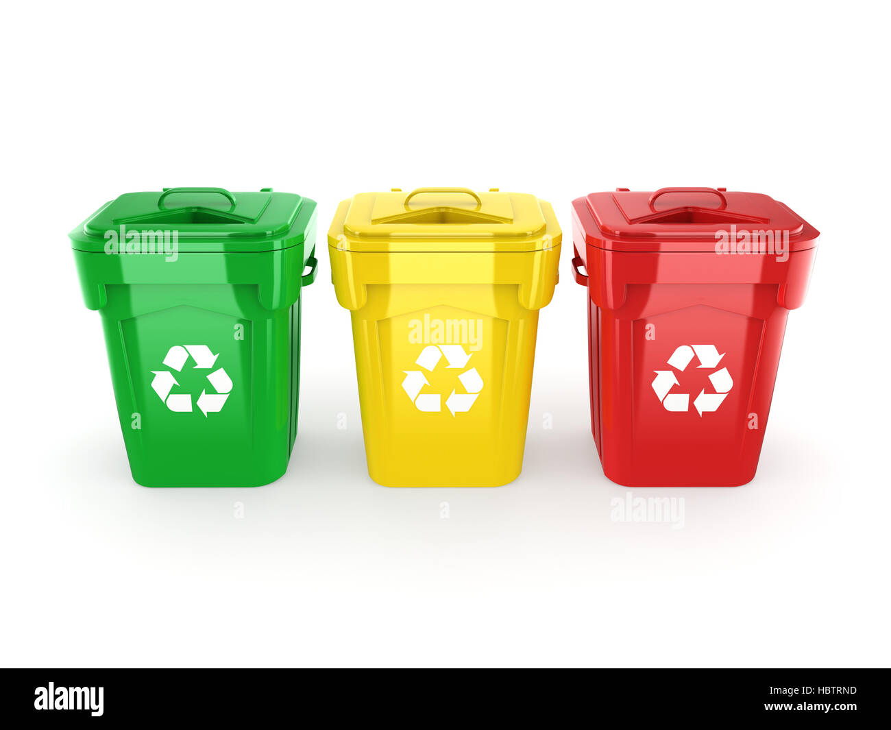 Multicolor Recycling Bins Stockfoto