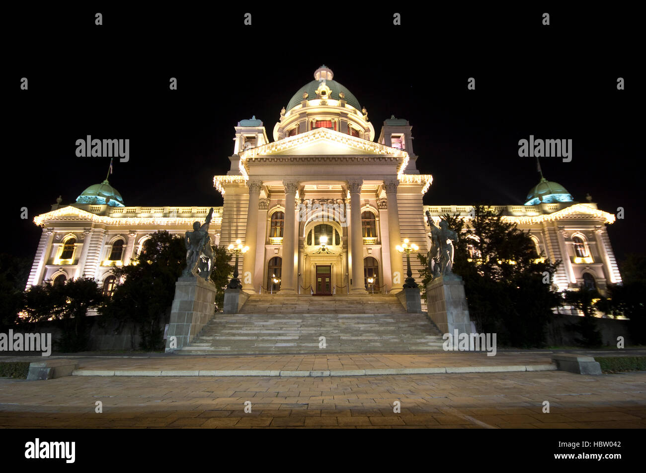 Serbische Parlament in Belgrad Stockfoto