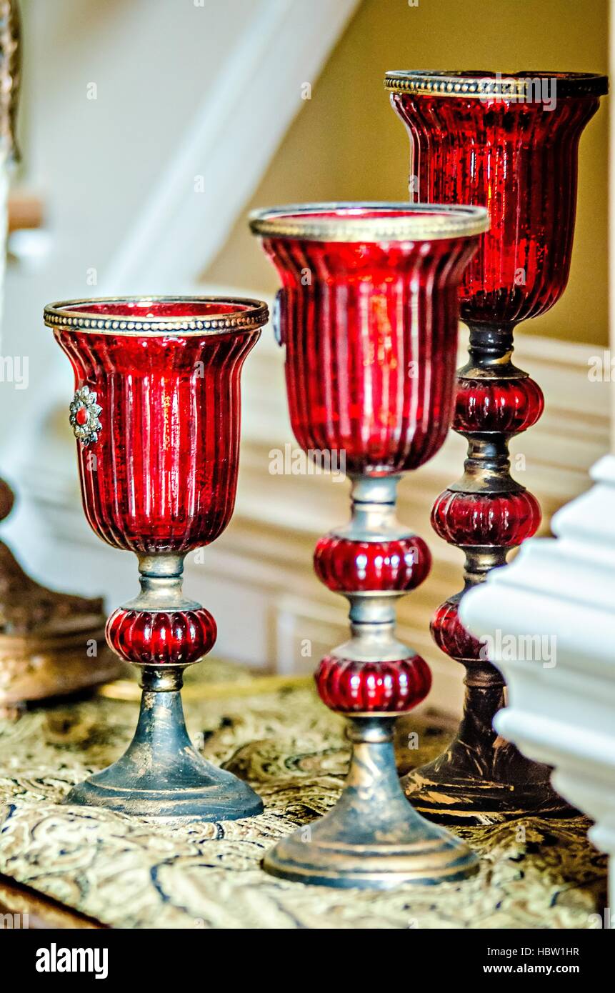 ausgefallene Luxus rot Tassen Dekorationen Stockfoto