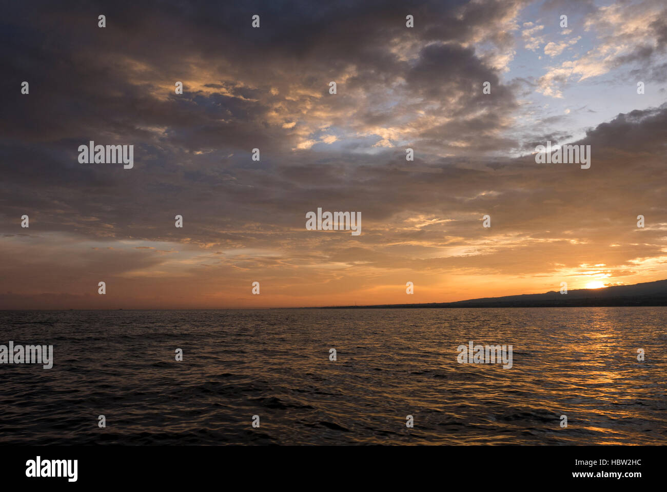 Sunrise und Meer Blick auf Paradies Lovina Beach - Bali, Indonesien Stockfoto