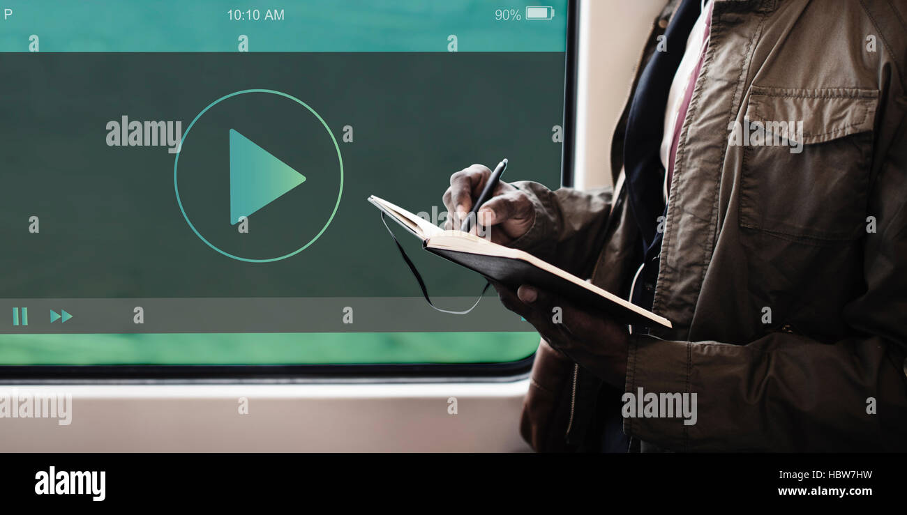 Multimedia-Video Musik Player Konzept Stockfoto