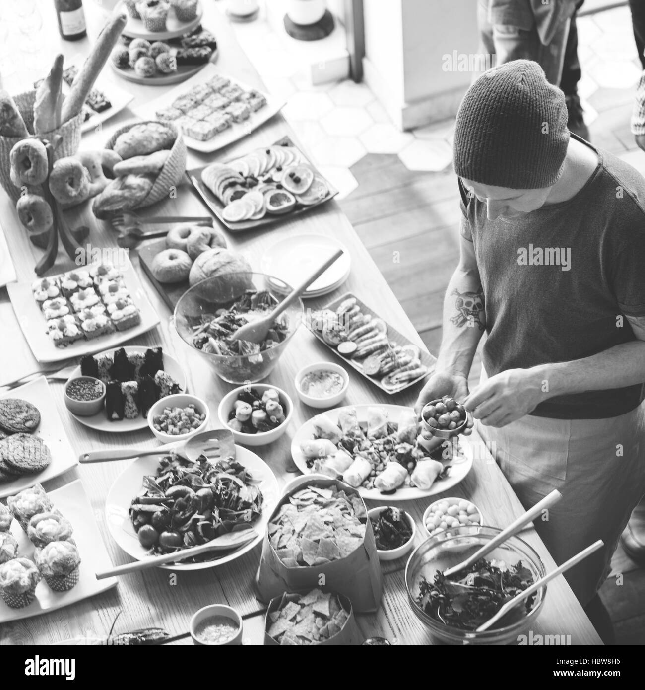 Essen Catering Küche kulinarische Gourmet-Buffet Party Konzept Stockfoto