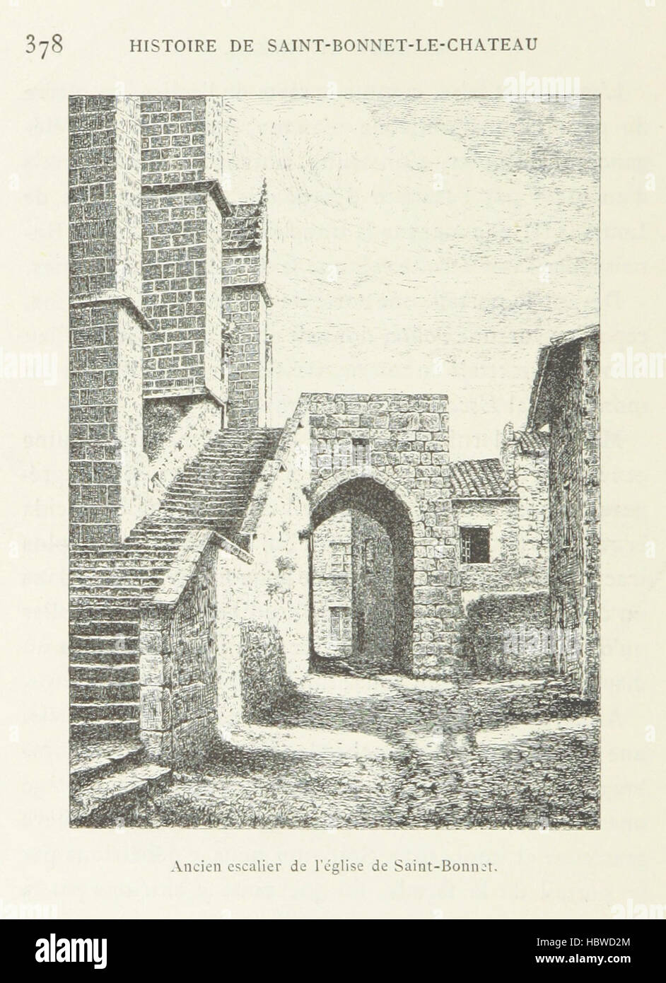 Bild von Seite 432 der „Histoire de Saint-Bonnet-le-Chateau“, einem historischen Werk, das die Geschichte der Stadt Saint-Bonnet-le-Château in Frankreich beschreibt. Es wurde von James Condamin und Francois Langlois geschrieben und konzentriert sich auf die Geschichte, Kultur und religiöse Bedeutung der Region. Stockfoto