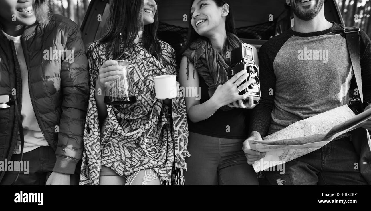 Gruppe von Menschen auf Reisen Konzept Stockfoto