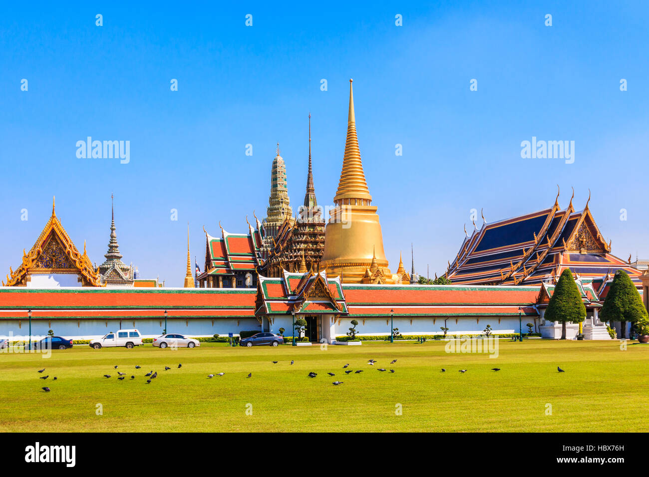 Bangkok, Thailand. Wat Phra Kaeo. Thailands heiligsten Tempel. Stockfoto
