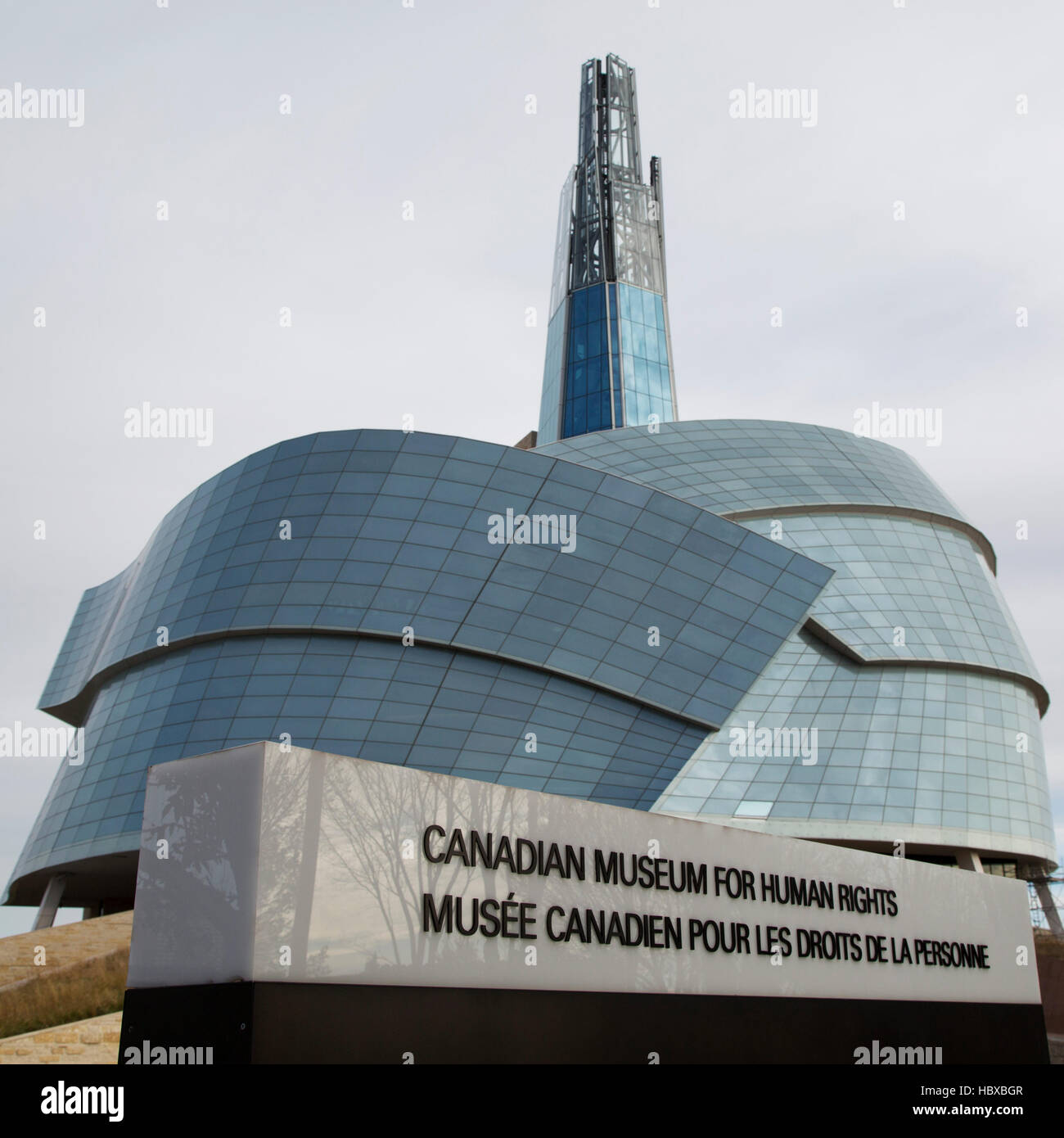 Fassade des Canadian Museum for Human Rights in Winnipeg, Kanada ...