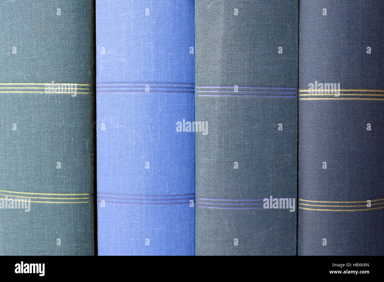 Stapel der blauen Bücher, Buch Cover / Fotobücher Stockfoto