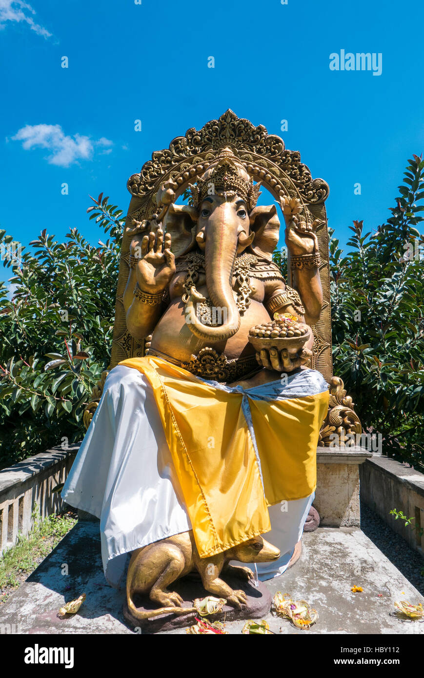 Outdoor-Ganesh-Statue, Figuren Hinduismus in Bali. Indonesien Stockfoto