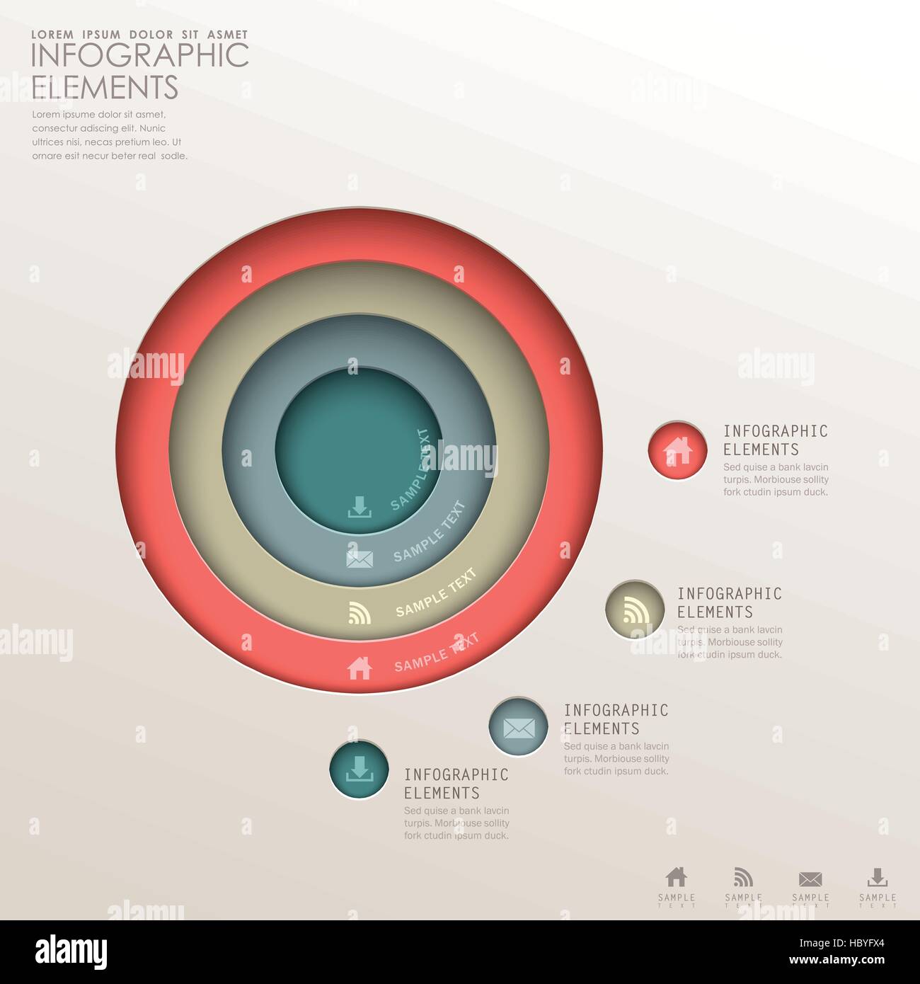 realistische Vektor abstrakt 3d Turmelemente Infografik Stock Vektor