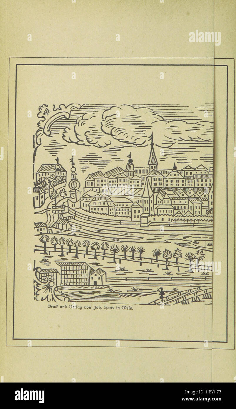Bild von Seite 28 der "Geschichte der Stadt Wels in Oberösterreich" Bild von Seite 28 der "Geschichte der Stadt Wels Stockfoto