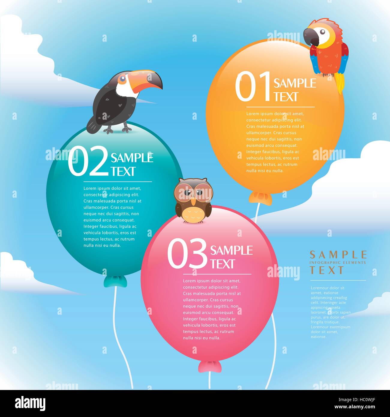 Vektor-abstrakte Ballon Infografik Elemente Stock Vektor