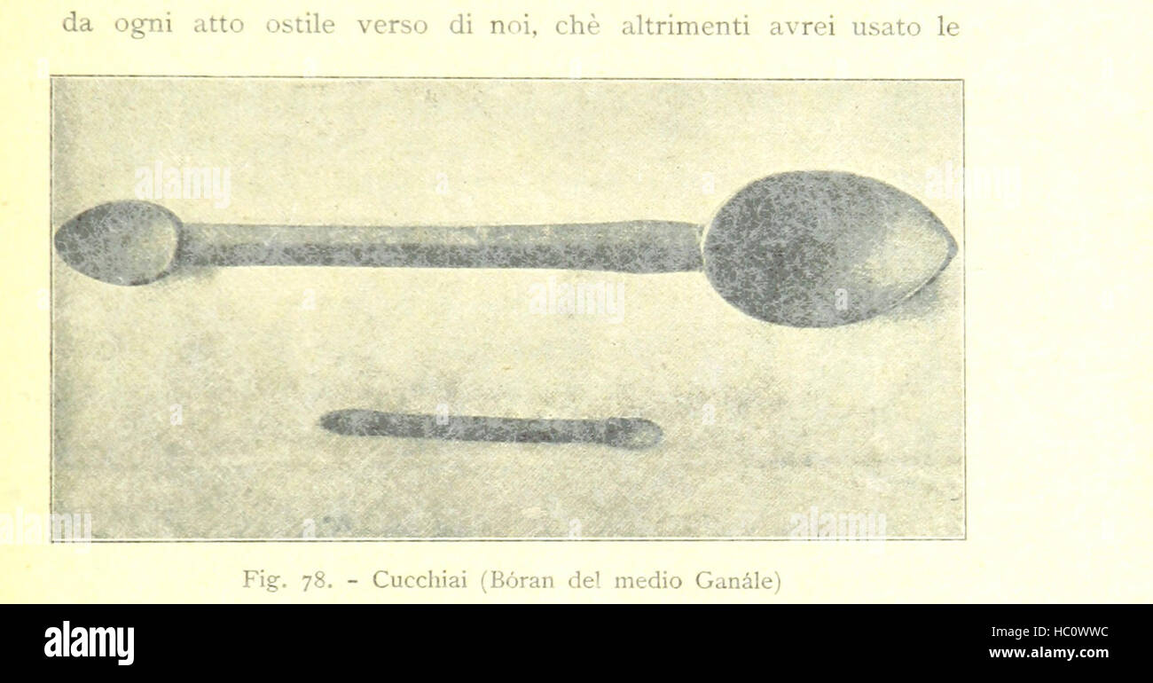 Bild von Seite 45 von "Viaggi di Scoperta Nel Cuore Descrittione. Il Giuba Esplorato Sotto Gli Auspici della Società wie Italiana. Con 143 Incisioni e 4 Grandi Carte Geografiche usw. "Bild von Seite 45 von" Viaggi di Scoperta Nel Stockfoto