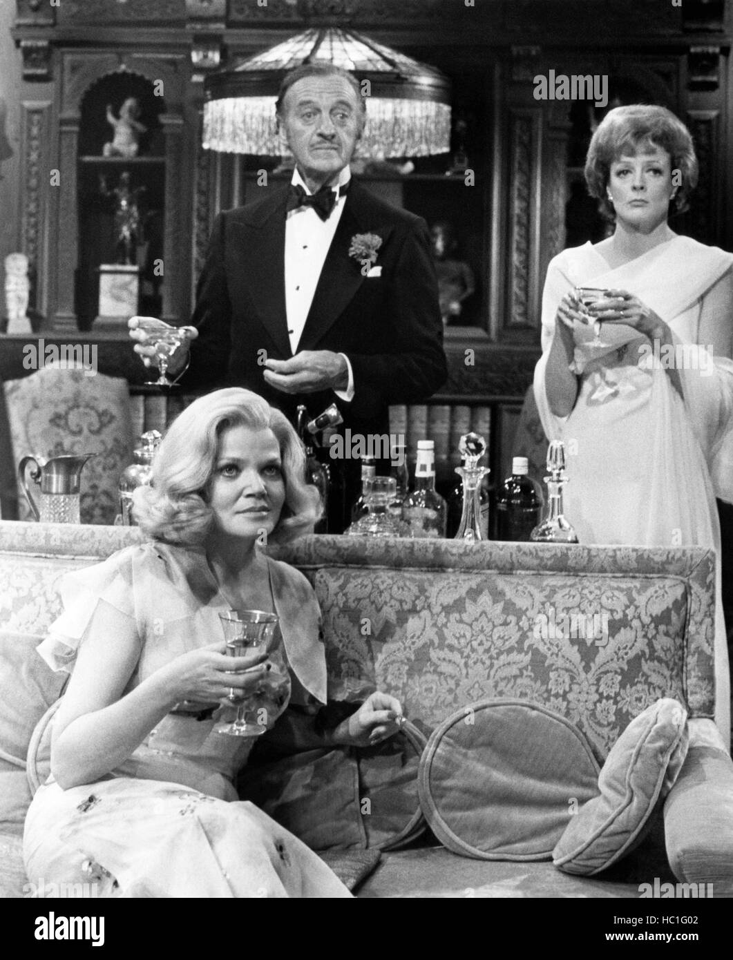 MURDER BY DEATH, Eileen Brennan, David Niven, Maggie Smith, 1976 Stockfoto