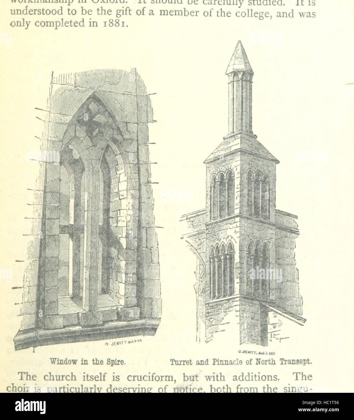 Dieses Bild von Seite 67 von „The Visitor's Guide to Oxford“ zeigt Universitätsgebäude, Colleges, Bibliotheken, Straßen, Gärten, und öffentliche Räume, die die Architektur, das akademische Leben und das kulturelle Erbe von Oxford veranschaulichen. Stockfoto