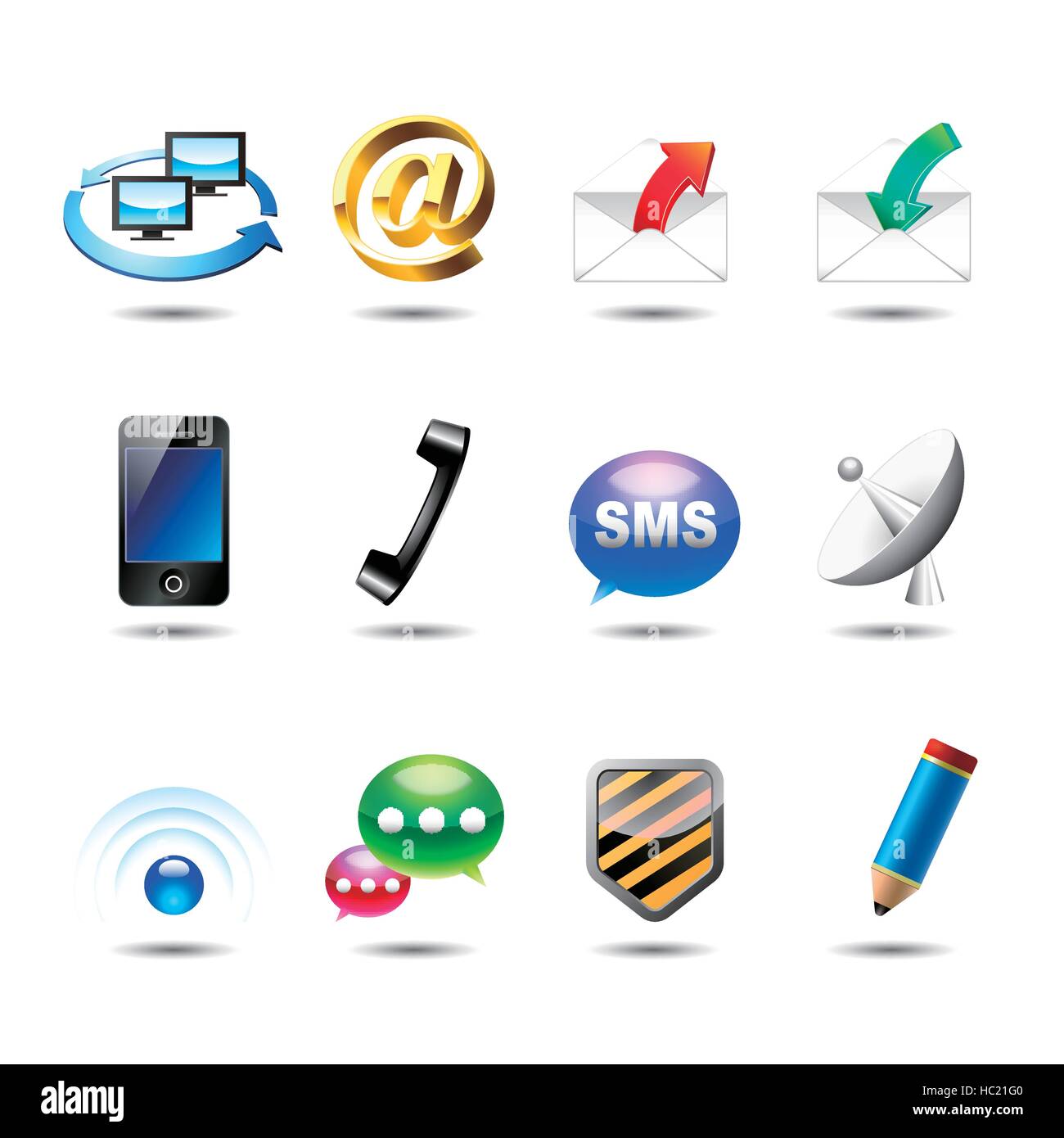 Kommunikation Icons set Stock Vektor