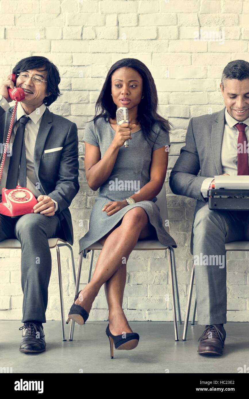Business Team arbeiten mit Vintage-Objekte-Konzept Stockfoto