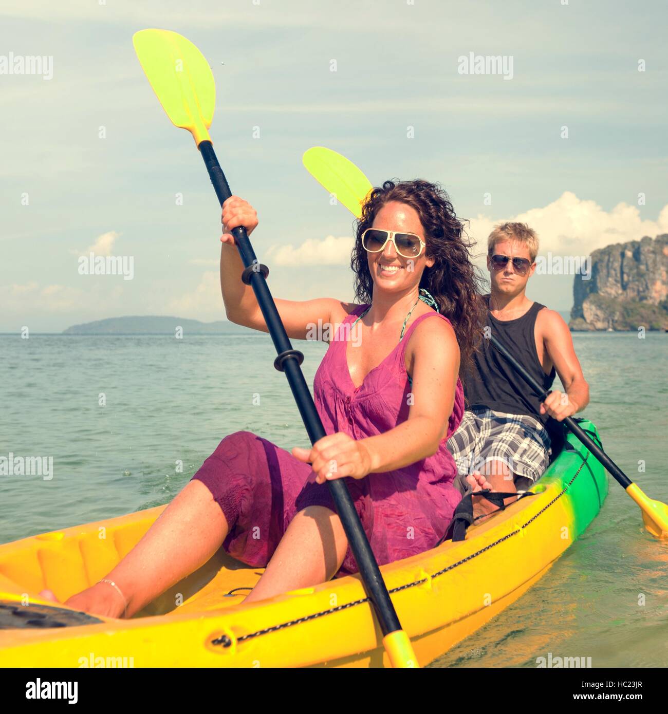 Kajak tropischen Urlaub Reise touristischen Boot-Konzept Stockfoto