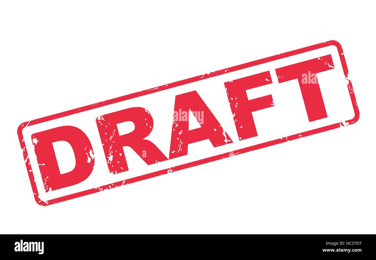 Stempel-Entwurf mit rotem Text auf weißem Hintergrund Stock Vektor