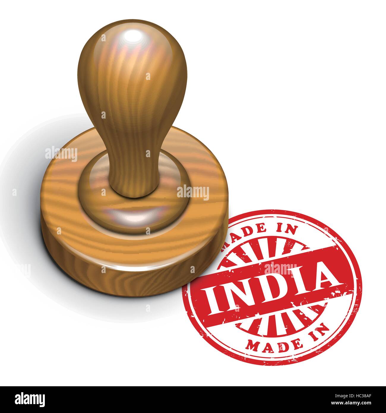 Illustration des Grunge-Stempel mit dem Text made in Indien innen geschrieben Stock Vektor