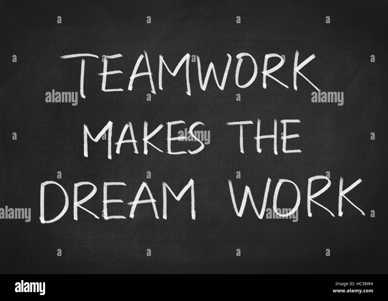 Teamarbeit macht den Traum arbeiten Stockfoto