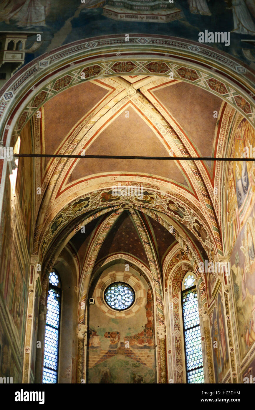 PADUA, Italien - 15. Oktober 2016: Hauptschiff der Scrovegni-Kapelle (Cappella Degli Scrovegni, Arena-Kapelle) in Padua Stadt. Es wurde von Fresko von Giotto gemalt, Stockfoto