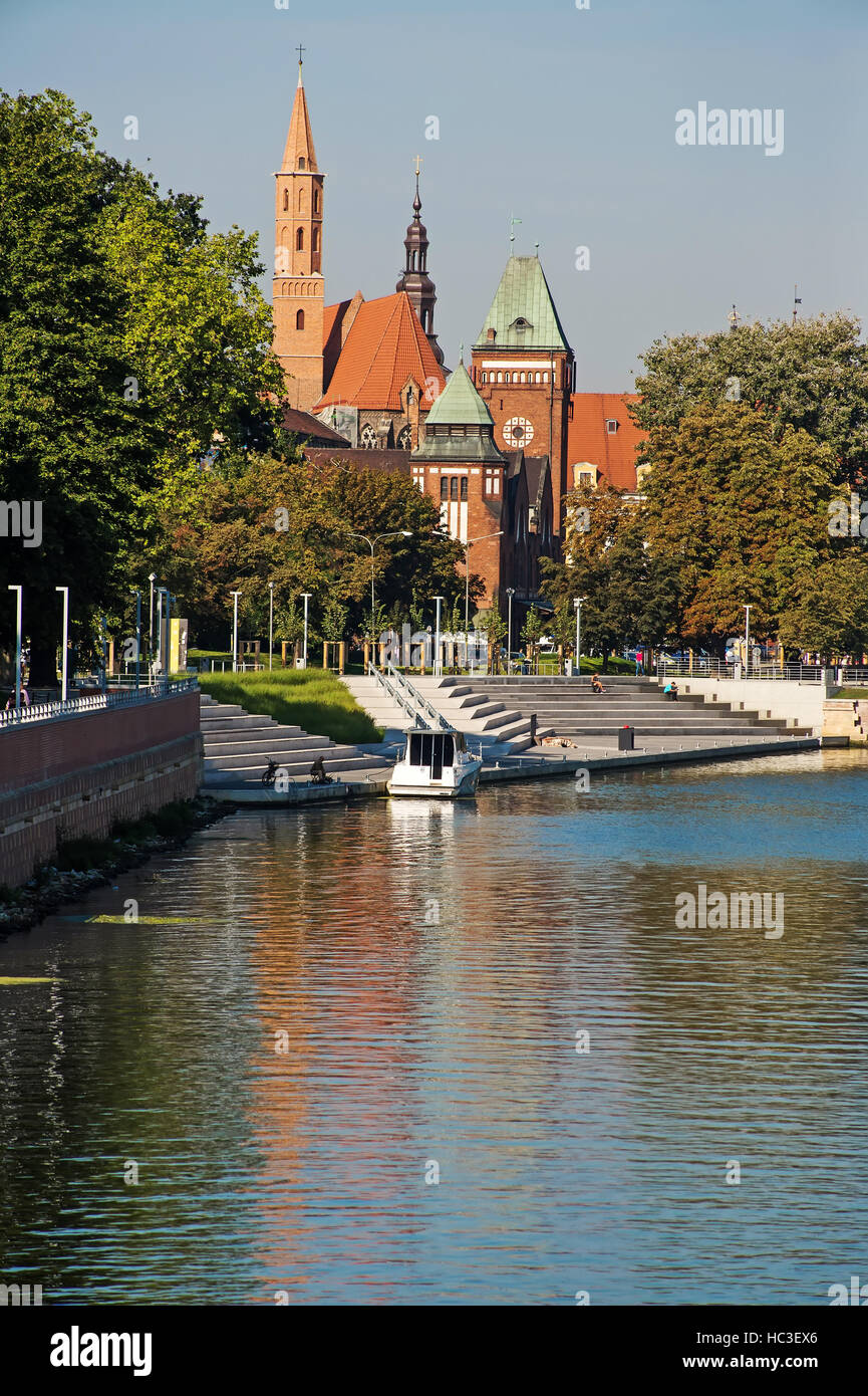 Wroclaw - alte osteuropäische Stadt an der oder. Polen Stockfoto