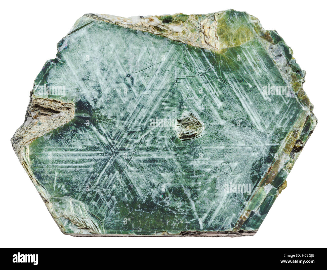 Makro-Aufnahmen der Probe der natürlichen Mineral - Phlogopit (Magnesium Glimmer) Rock isoliert auf weißem Hintergrund Stockfoto