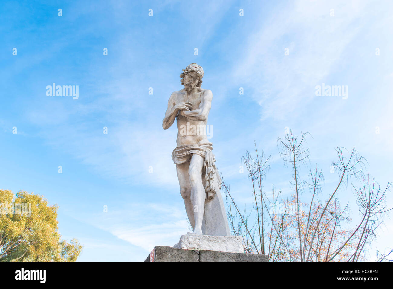 Rom (Italien) - Statue von Jesus in Milvio Brücke Stockfoto