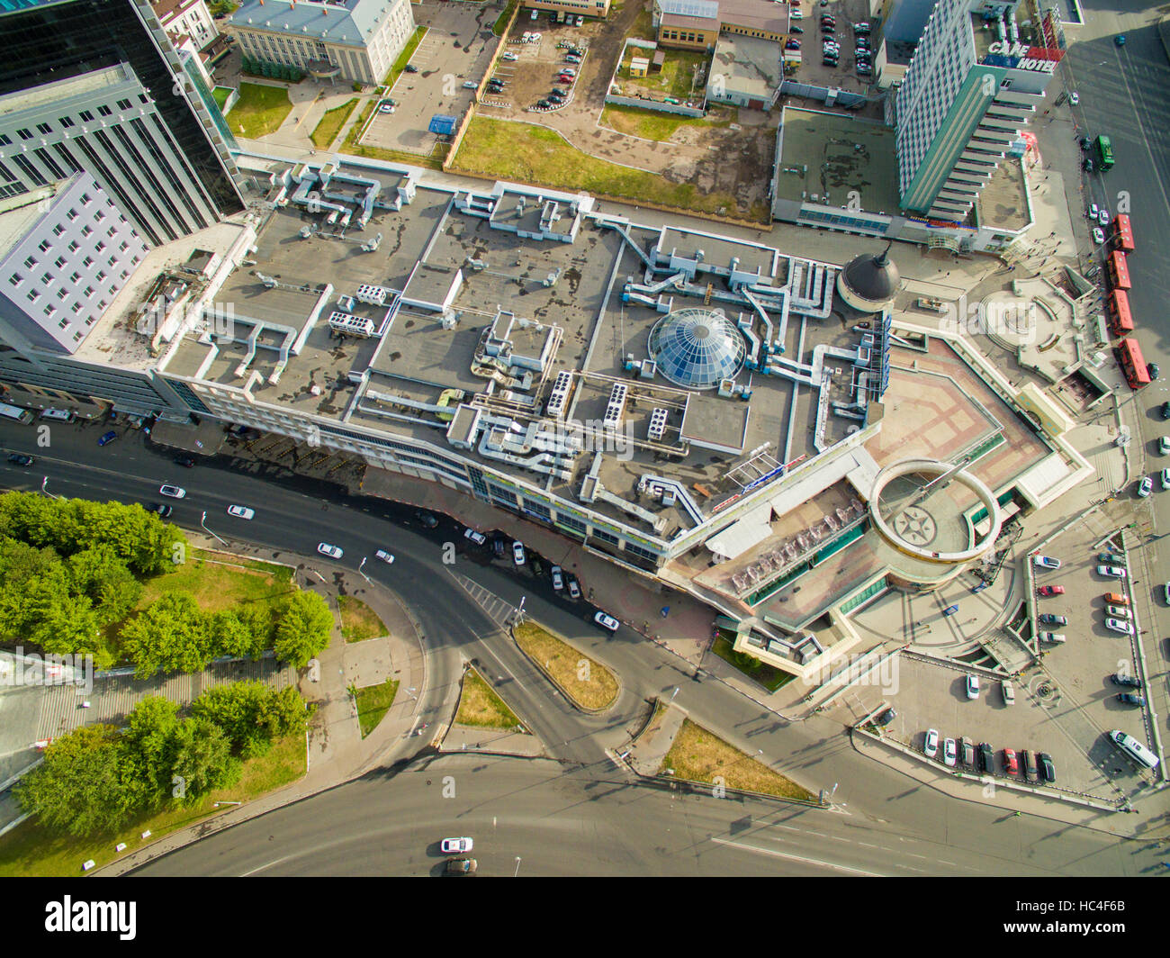 Kazan. LuftbildZentrum der Stadt im Grand Hotel Stockfotografie Alamy
