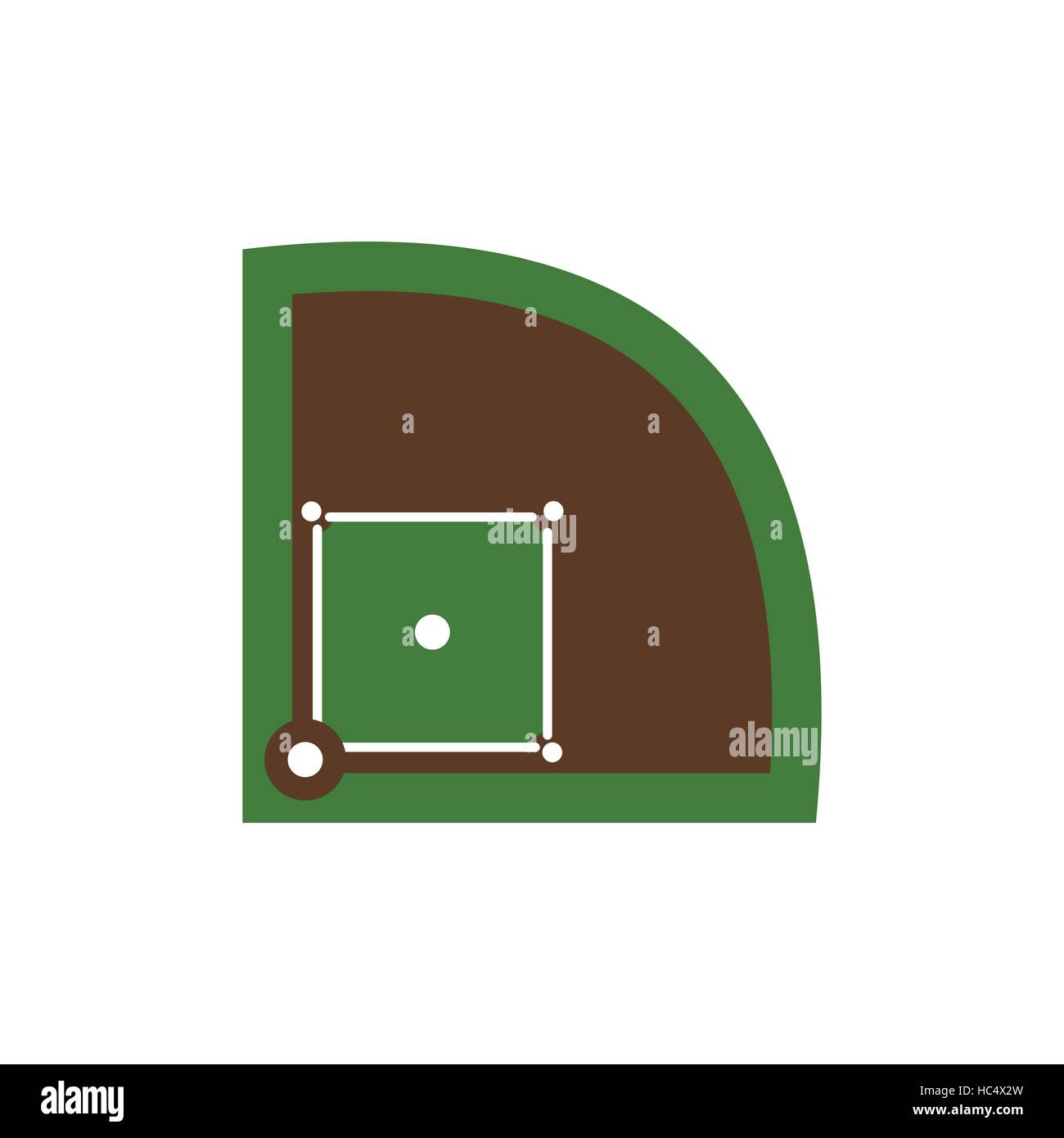 Baseball-Feld-flach-Symbol Stock Vektor