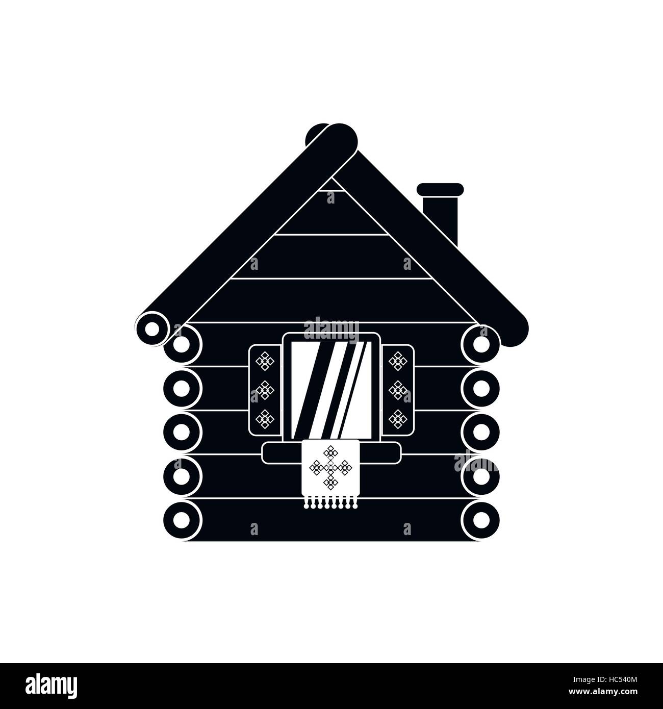 Holzhaus-Symbol, einfachen Stil Stock Vektor