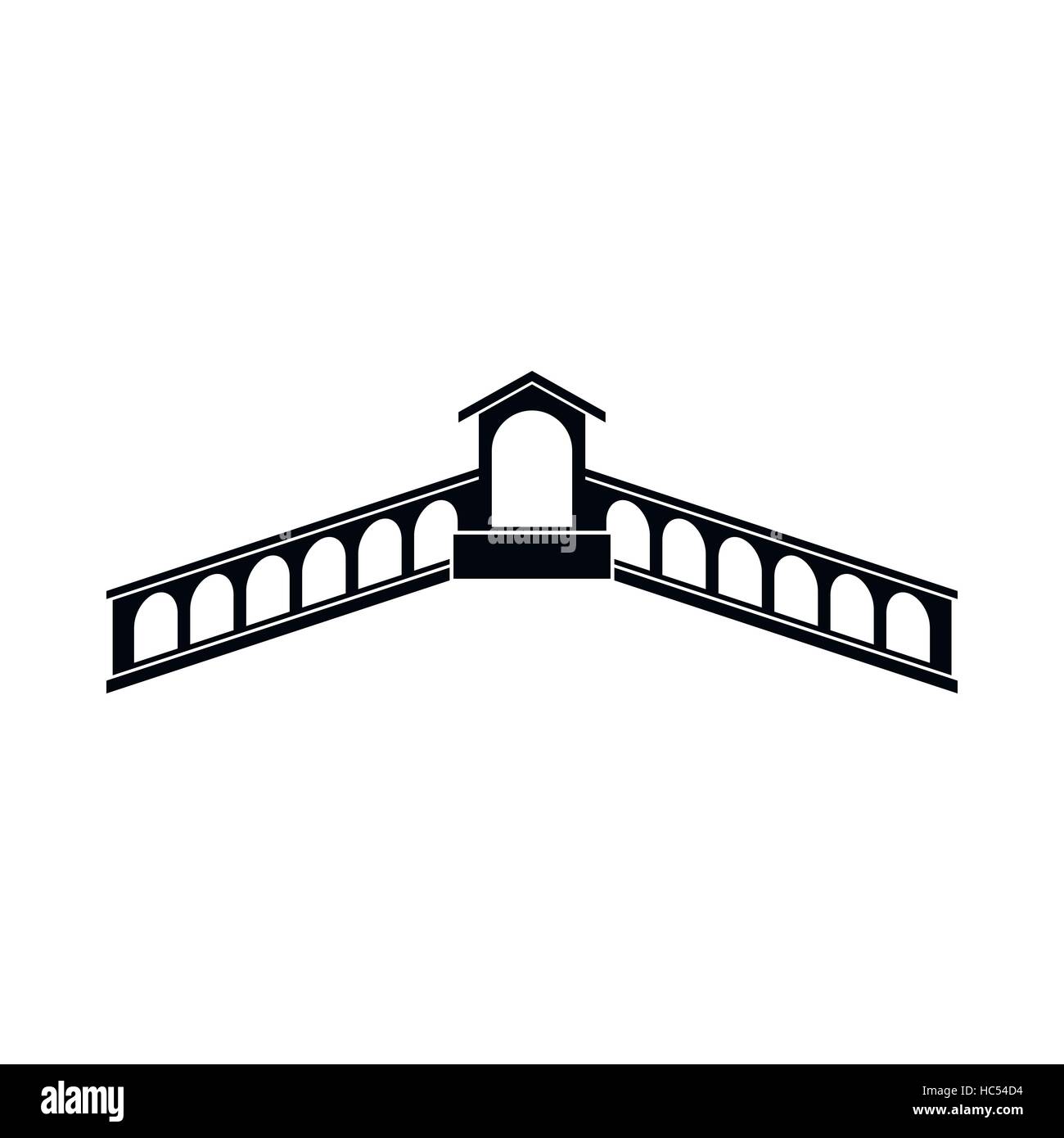 Rialto-Brücke, Venedig Icon, einfachen Stil Stock Vektor