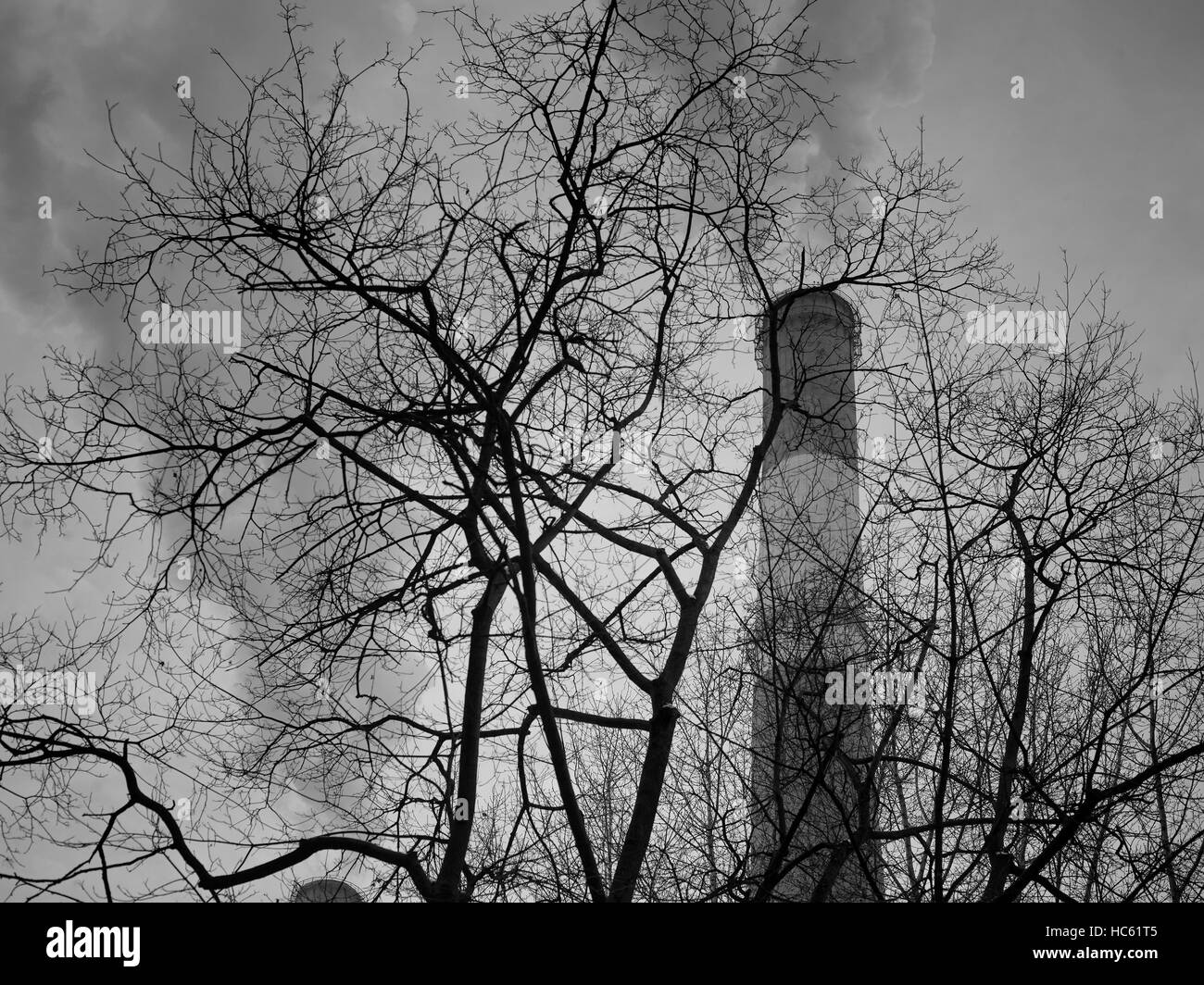 Schornstein und Verschmutzung Stockfoto