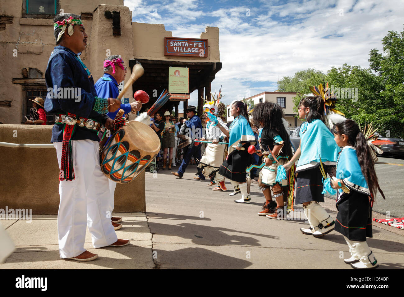 Santa Fe, New Mexico, USA. Indischen Markt, Hopi-Tänzer. Stockfoto