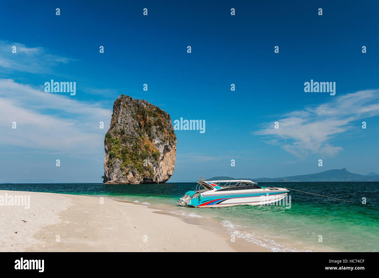 Boot Bay Food Life Marine Natural Sea-Konzept Stockfoto